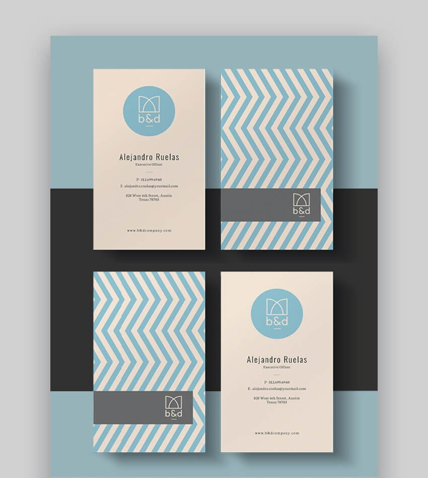 20+ Double Sided, Vertical Business Card Templates (Word, Or Within 2 Sided Business Card Template Word