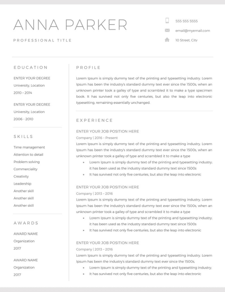 resume templates microsoft word 2010 free download