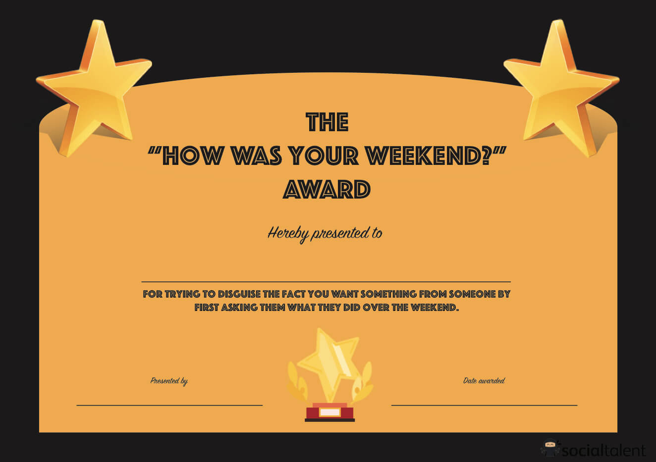 20 Hilarious Office Awards To Embarrass Your Colleagues Intended For Free Funny Certificate Templates For Word