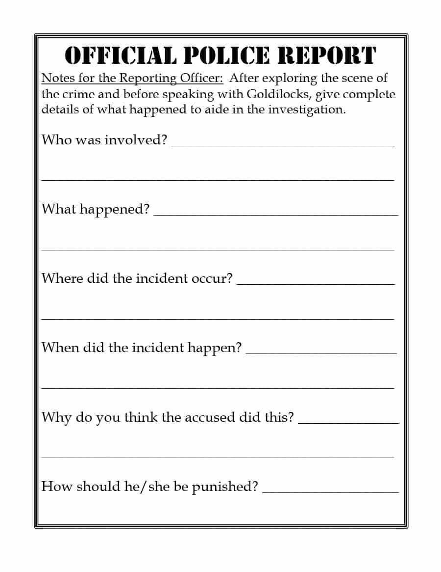 20+ Police Report Template & Examples [Fake / Real] ᐅ Throughout Police Report Template Pdf