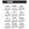 2020 Printable One Page Year At A Glance Calendar – Paper Within Month At A Glance Blank Calendar Template