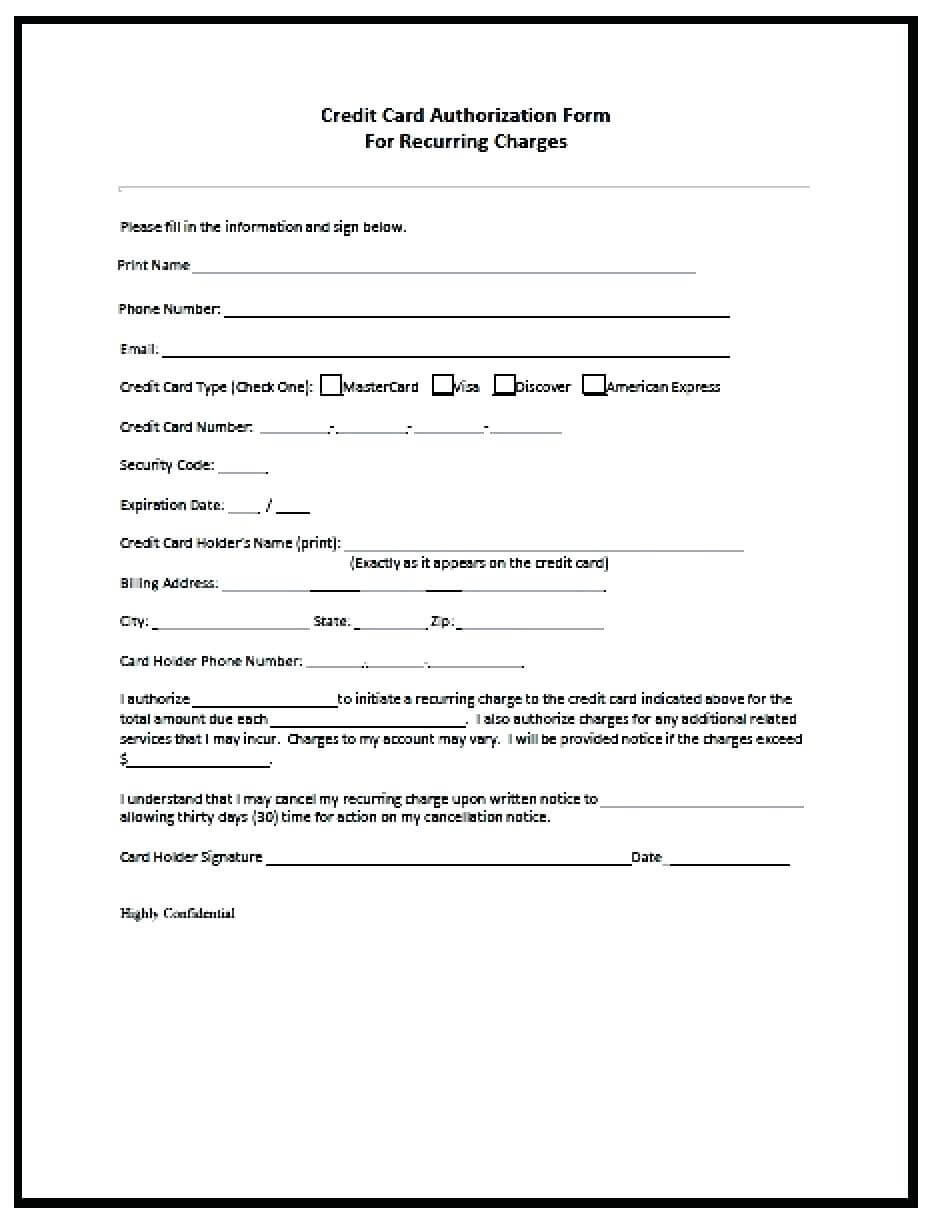 21+ Credit Card Authorization Form Template Pdf Fillable 2019!! Pertaining To Authorization To Charge Credit Card Template