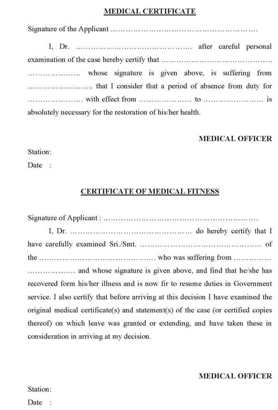 21+ Free Medical Certificate Template - Word Excel Formats For Fake Medical Certificate Template Download