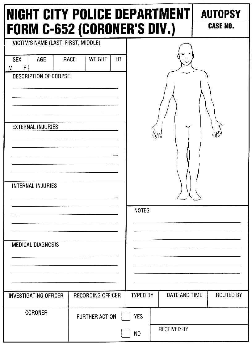 23 Images Of Blank Cia Dossier Template | Masorler Pertaining To Blank Autopsy Report Template