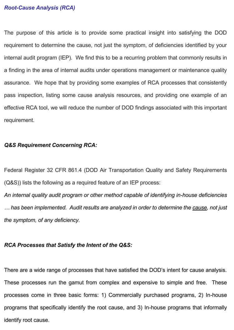 24+ Root Cause Analysis Templates (Word, Excel, Powerpoint Regarding Root Cause Report Template