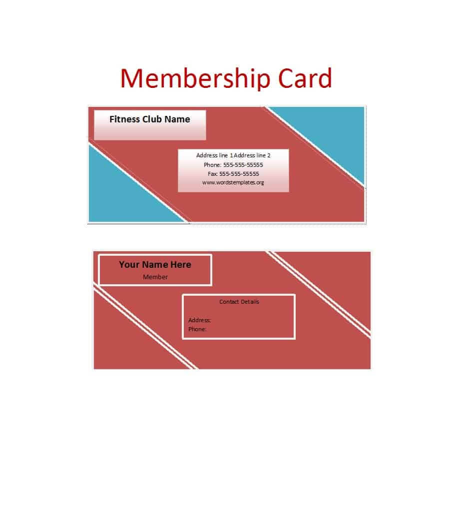 25 Cool Membership Card Templates & Designs (Ms Word) ᐅ With Template For Membership Cards