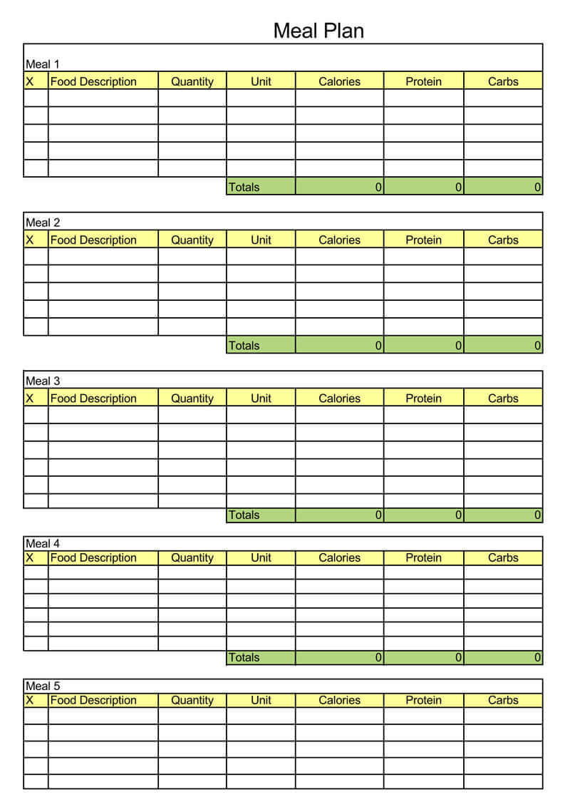 25+ Free Weekly/daily Meal Plan Templates (For Excel And Word) Within Meal Plan Template Word