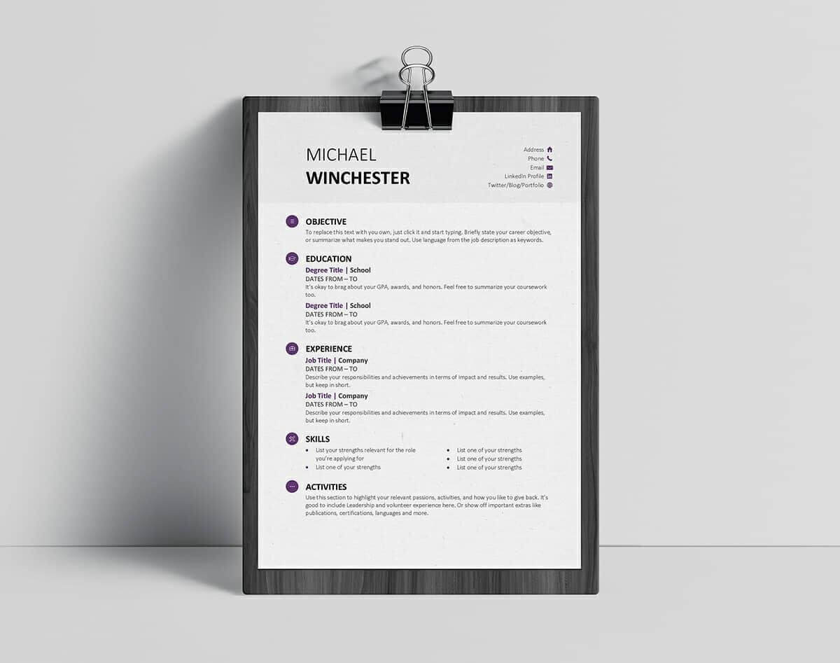 25 Resume Templates For Microsoft Word [Free Download] Throughout How To Find A Resume Template On Word