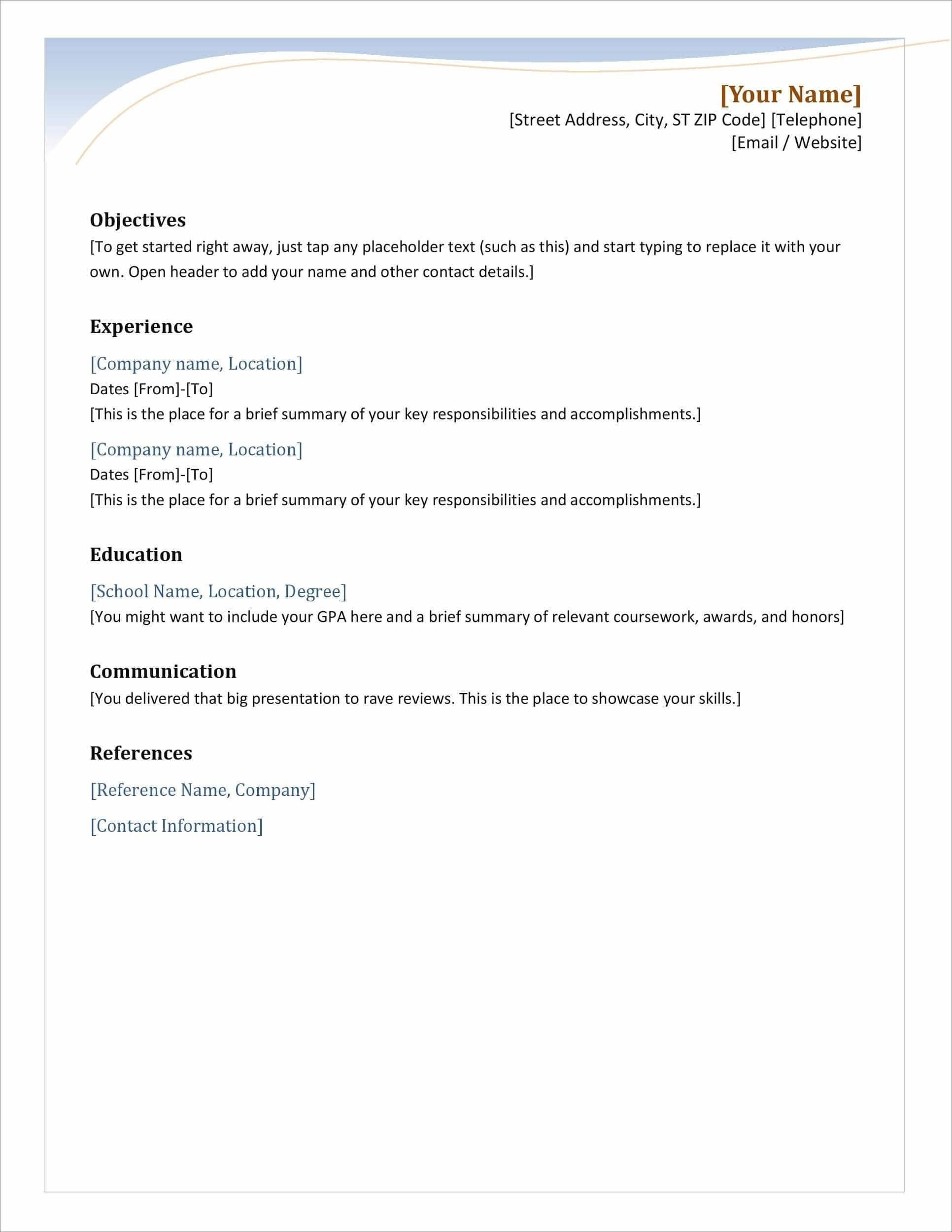 25 Resume Templates For Microsoft Word [Free Download] With Simple Resume Template Microsoft Word