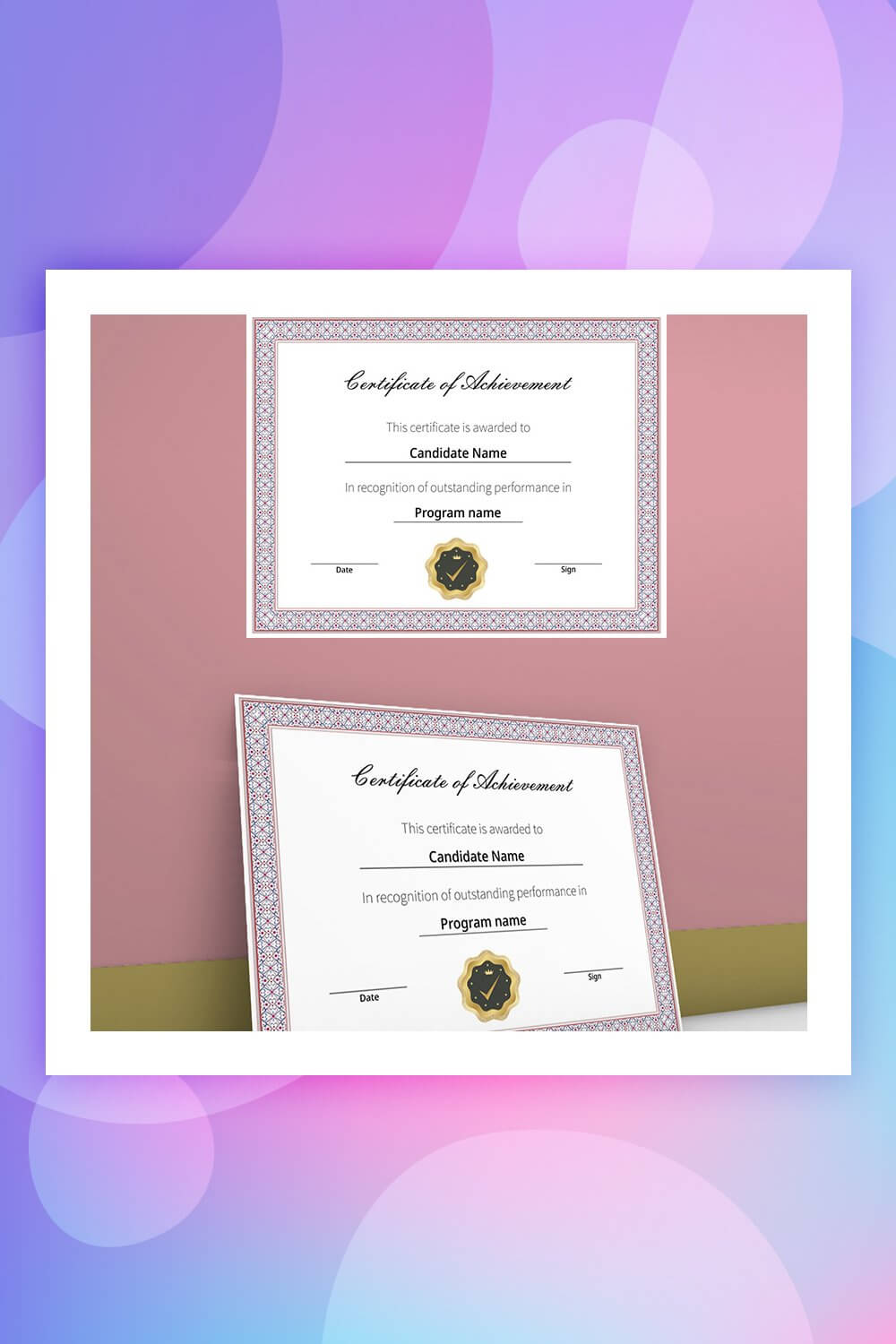 28 Attention Grabbing Certificate Templates – Colorlib Within No Certificate Templates Could Be Found