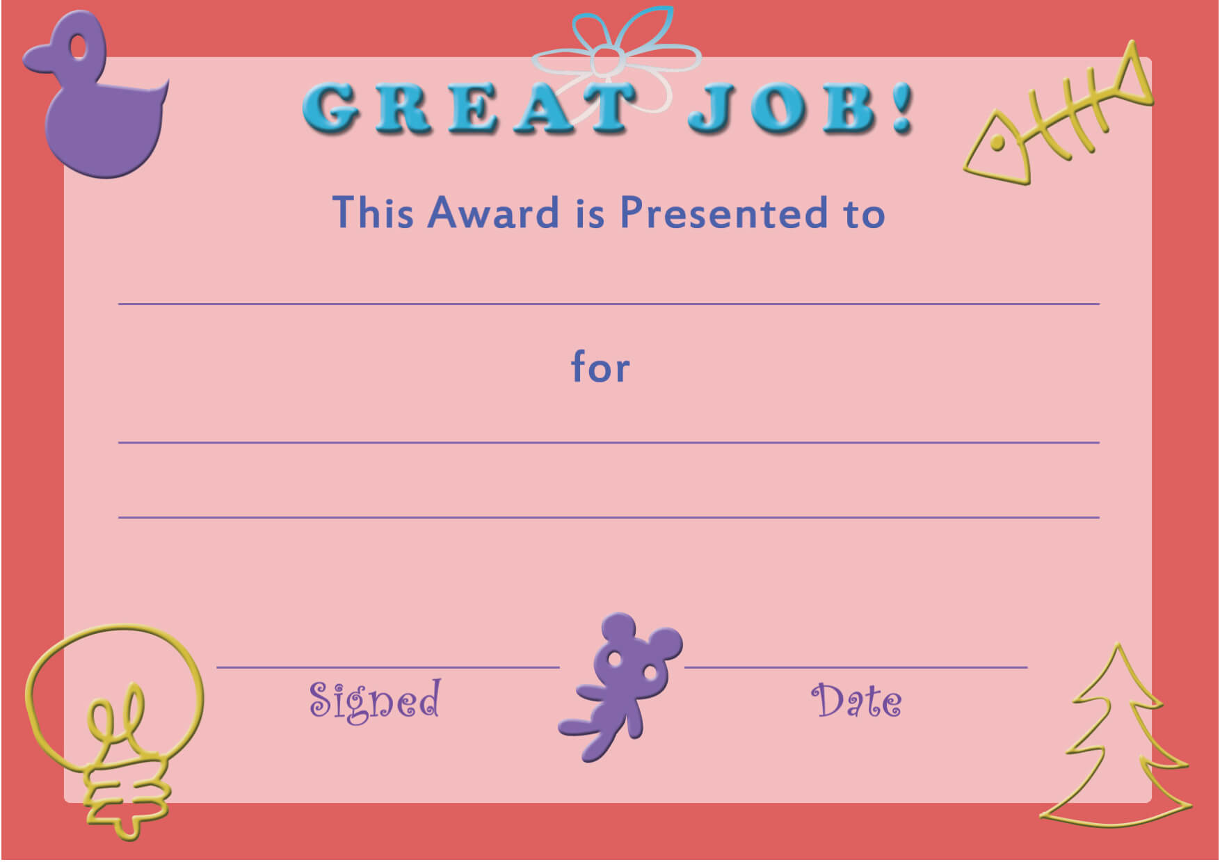 28+ [ Free Printable Certificate Templates For Kids Inside Free Printable Certificate Templates For Kids