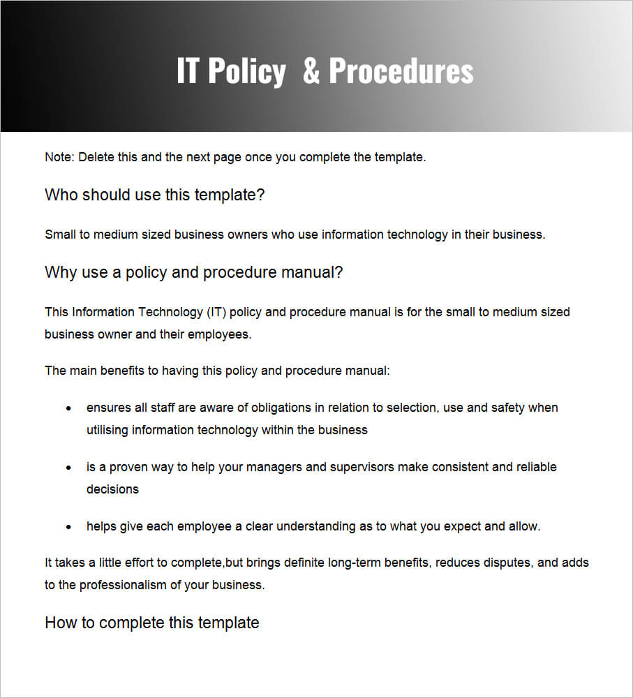 28+ Policy And Procedure Templates Free Word, Pdf Download Intended For Procedure Manual Template Word Free