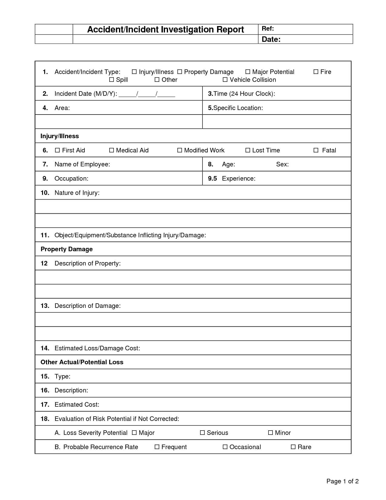 28+ [ Safety Investigation Report Template ] | Ramscapes Inside Workplace Investigation Report Template