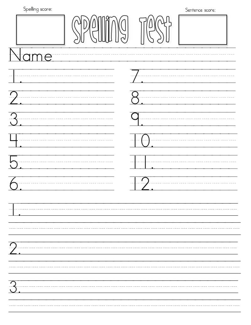 29 Images Of Spelling Words Test Template 9 | Jackmonster With Regard To Test Template For Word