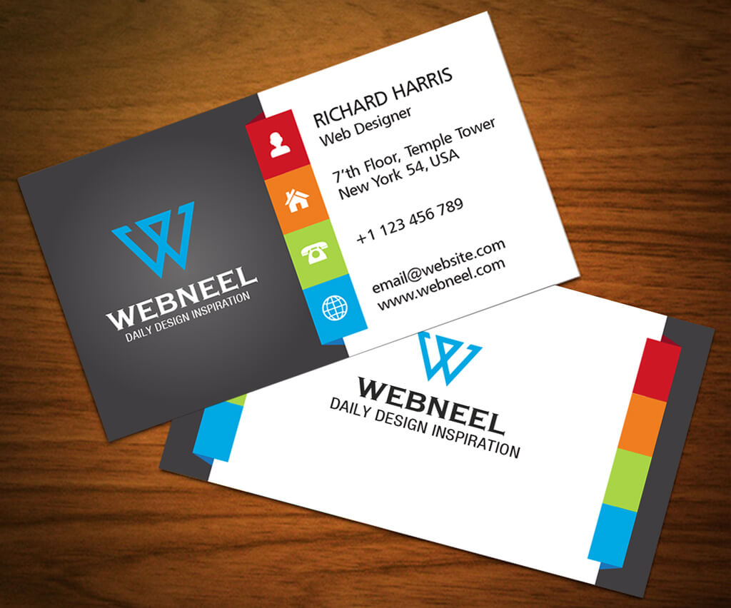 3 Colorful Corporate Business Card Template – Freedownload In Web Design Business Cards Templates