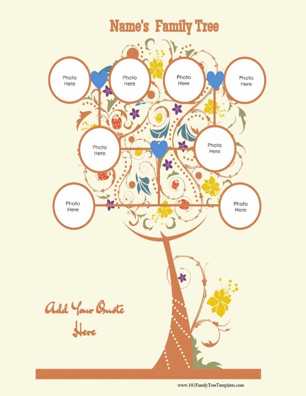  Blank Family Tree Template 3 Generations Professional Template