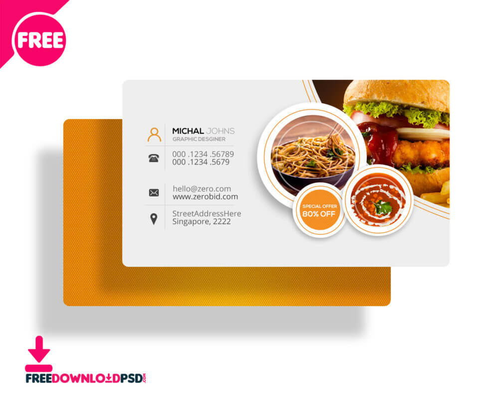 30+ Delicate Restaurant Business Card Templates | Decolore With Food Business Cards Templates Free