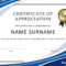 30 Free Certificate Of Appreciation Templates And Letters intended for Free Template For Certificate Of Recognition