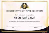 30 Free Certificate Of Appreciation Templates And Letters regarding Certificate Of Appreciation Template Free Printable