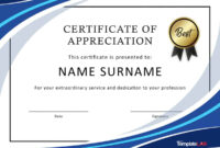 30 Free Certificate Of Appreciation Templates And Letters within Certificate Of Excellence Template Word