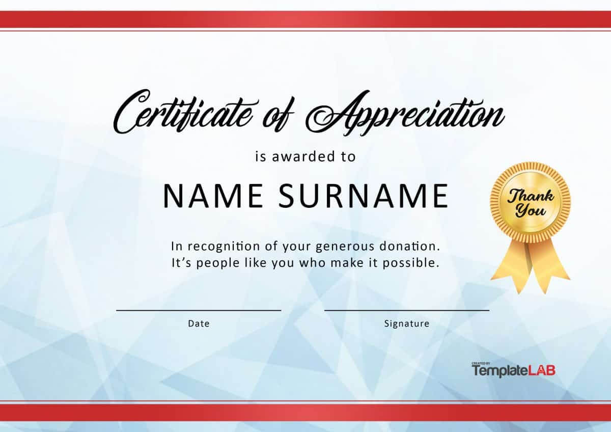 30 Free Certificate Of Appreciation Templates And Letters Within Professional Certificate Templates For Word