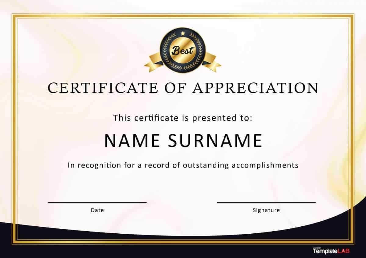 30 Free Certificate Of Appreciation Templates And Letters Within Safety Recognition Certificate Template