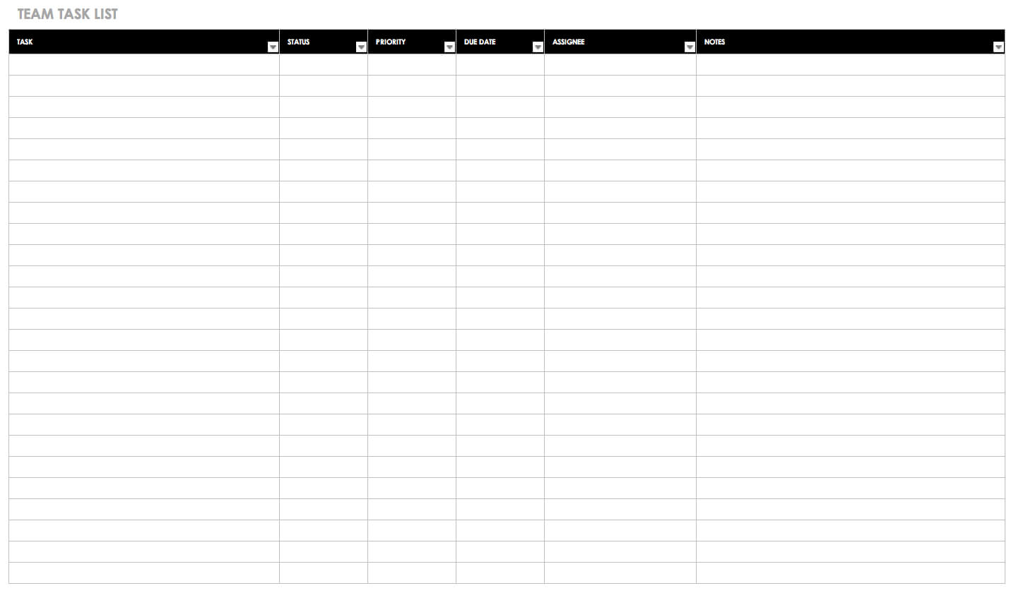 to do task list template excel
