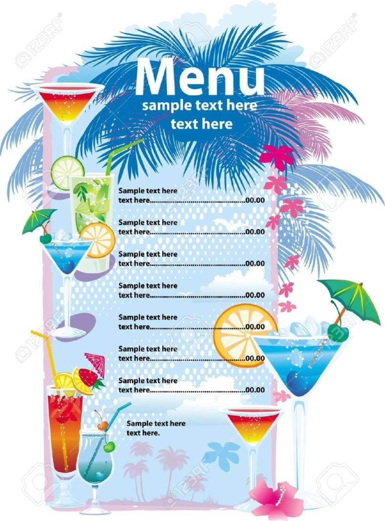 32+ Bar Menu Designs | Free & Premium Templates Inside Cocktail Menu Template Word Free