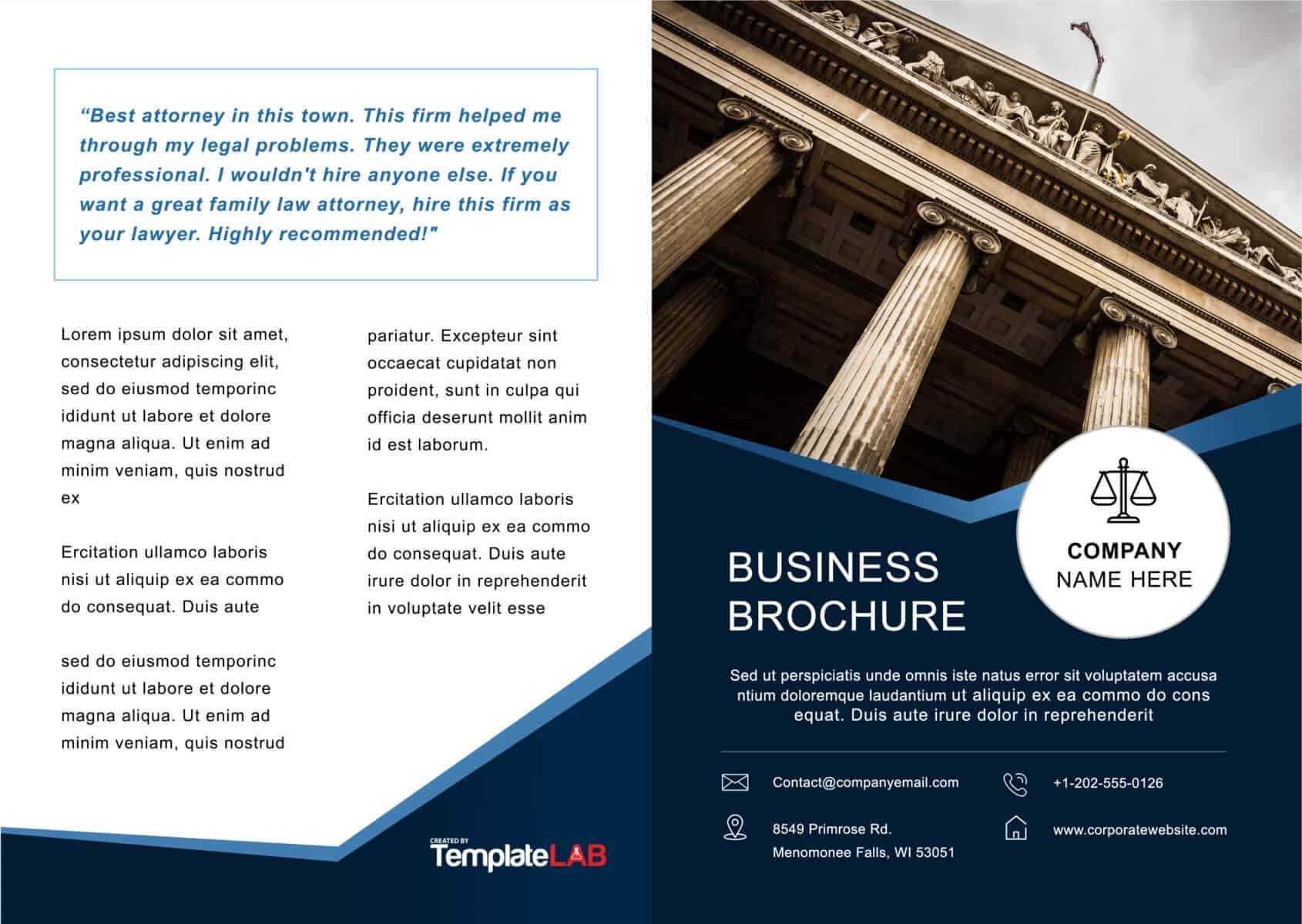 33 Free Brochure Templates (Word + Pdf) ᐅ Template Lab Within One Page Brochure Template