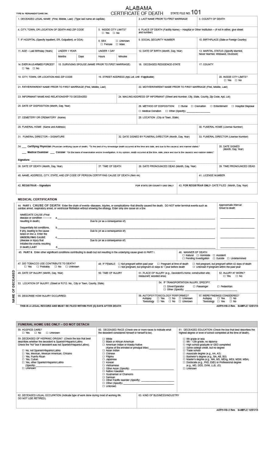 37 Blank Death Certificate Templates [100% Free] ᐅ Template Lab In Fake Birth Certificate Template