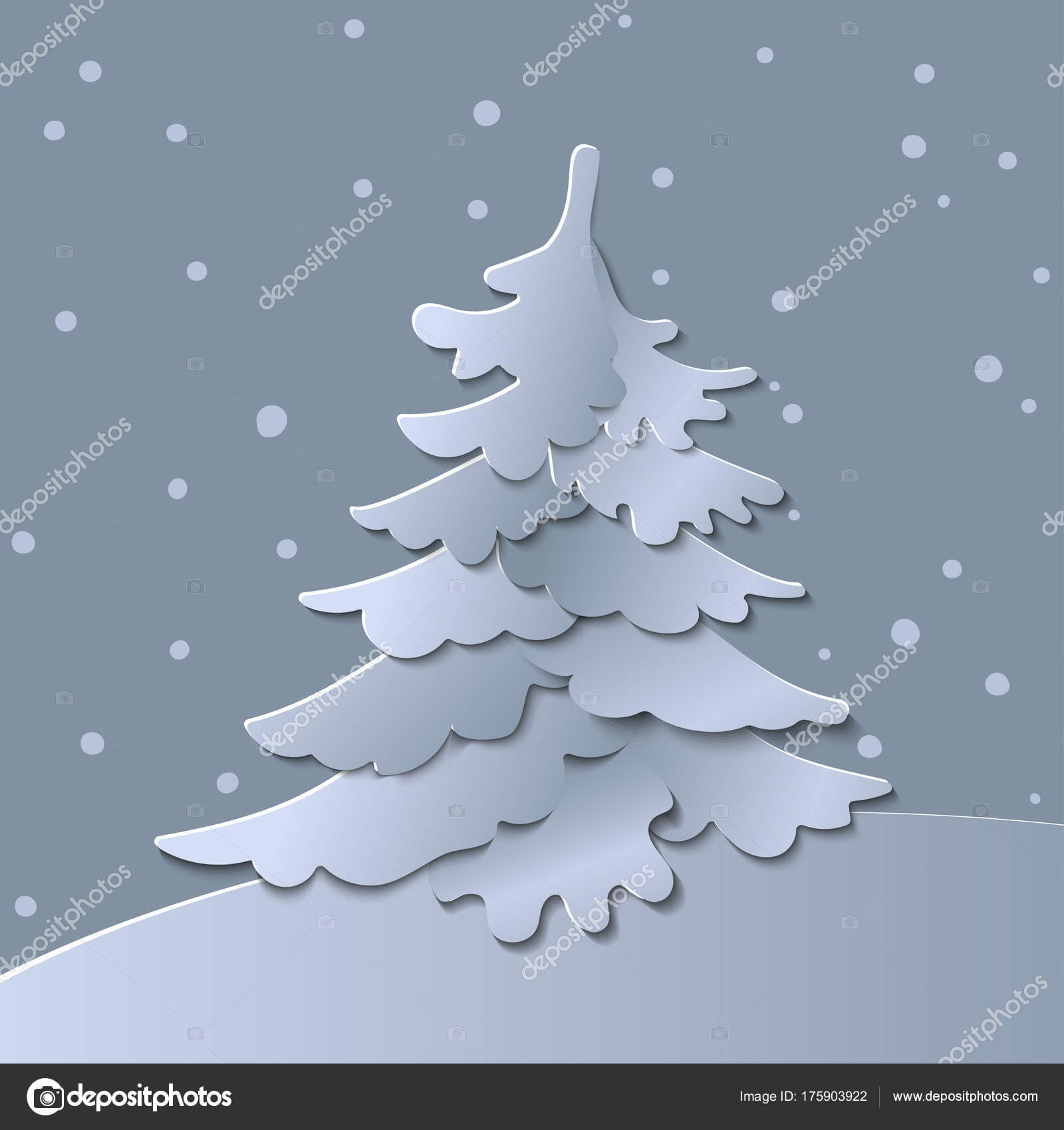 3D Abstract Paper Cut Illustration Of Christmas Tree. Vector Pertaining To 3D Christmas Tree Card Template