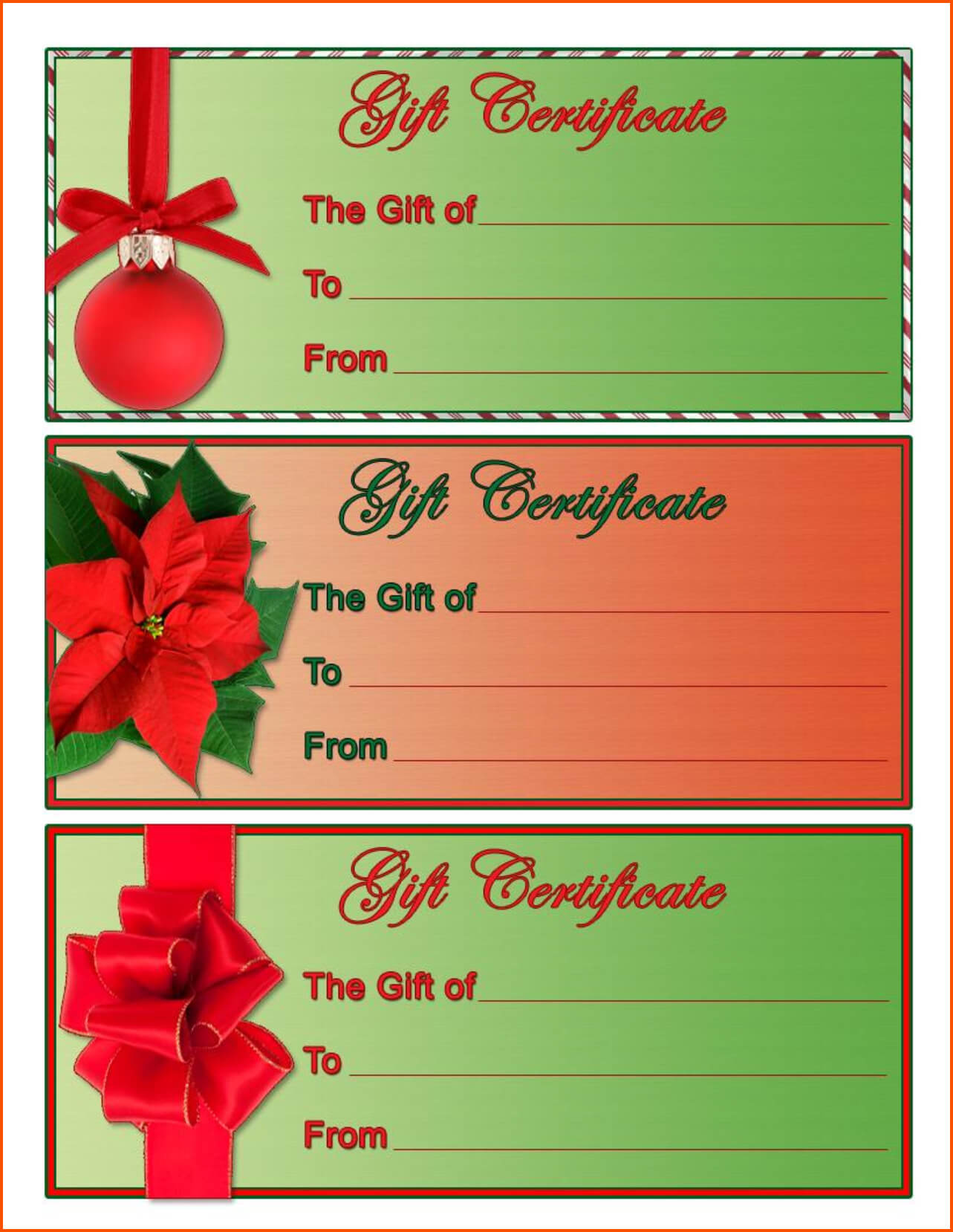 4 Christmas Gift Certificate Template Free Download | Survey Pertaining To Free Christmas Gift Certificate Templates