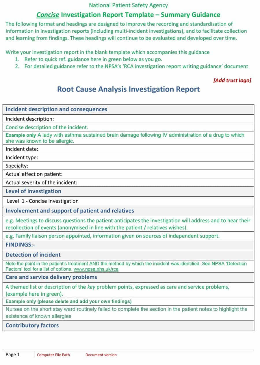 40+ Effective Root Cause Analysis Templates, Forms & Examples Regarding Root Cause Report Template