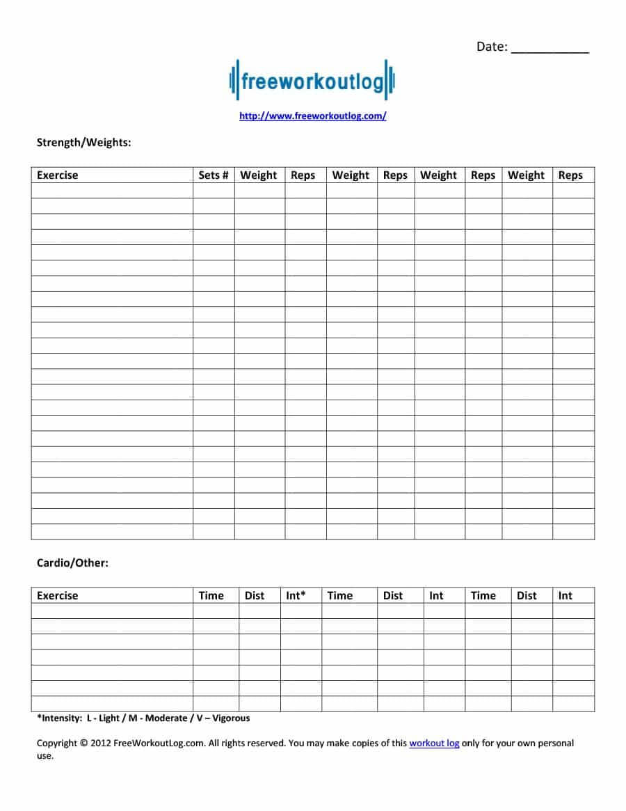 40+ Effective Workout Log & Calendar Templates ᐅ Template Lab Intended For Blank Workout Schedule Template