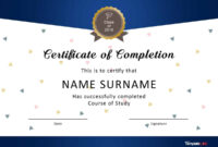 40 Fantastic Certificate Of Completion Templates [Word for Blank Certificate Of Achievement Template
