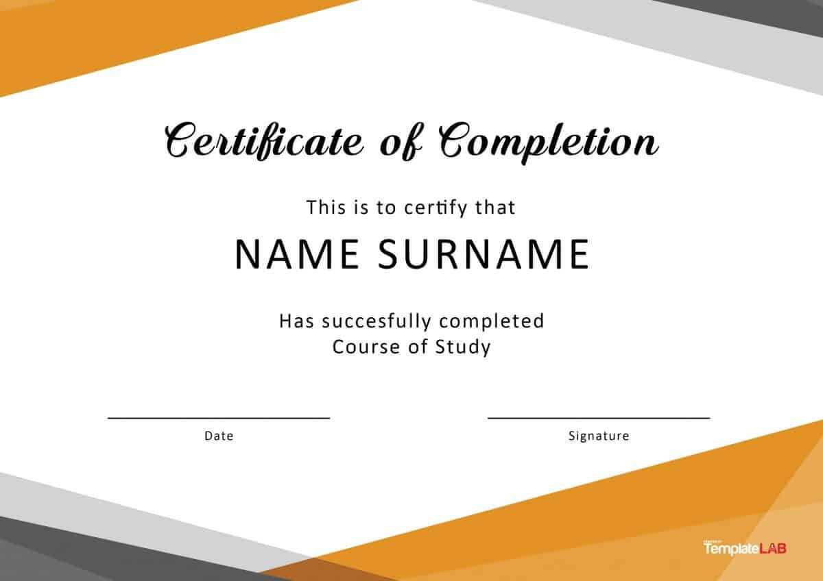 40 Fantastic Certificate Of Completion Templates [Word For Free Training Completion Certificate Templates