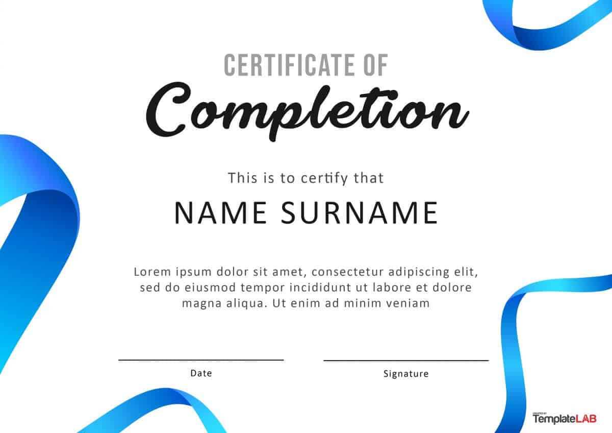 40 Fantastic Certificate Of Completion Templates [Word Inside Attendance Certificate Template Word