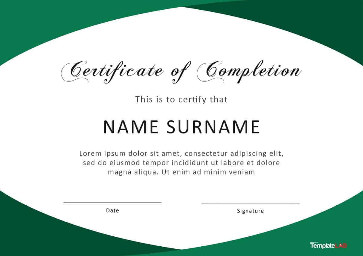 40 Fantastic Certificate Of Completion Templates [Word Intended For Certificate Of Completion Free Template Word