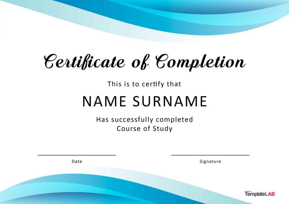 40 Fantastic Certificate Of Completion Templates [Word Intended For Free Training Completion Certificate Templates