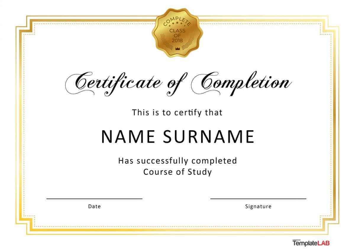 40 Fantastic Certificate Of Completion Templates [Word Pertaining To Free Completion Certificate Templates For Word