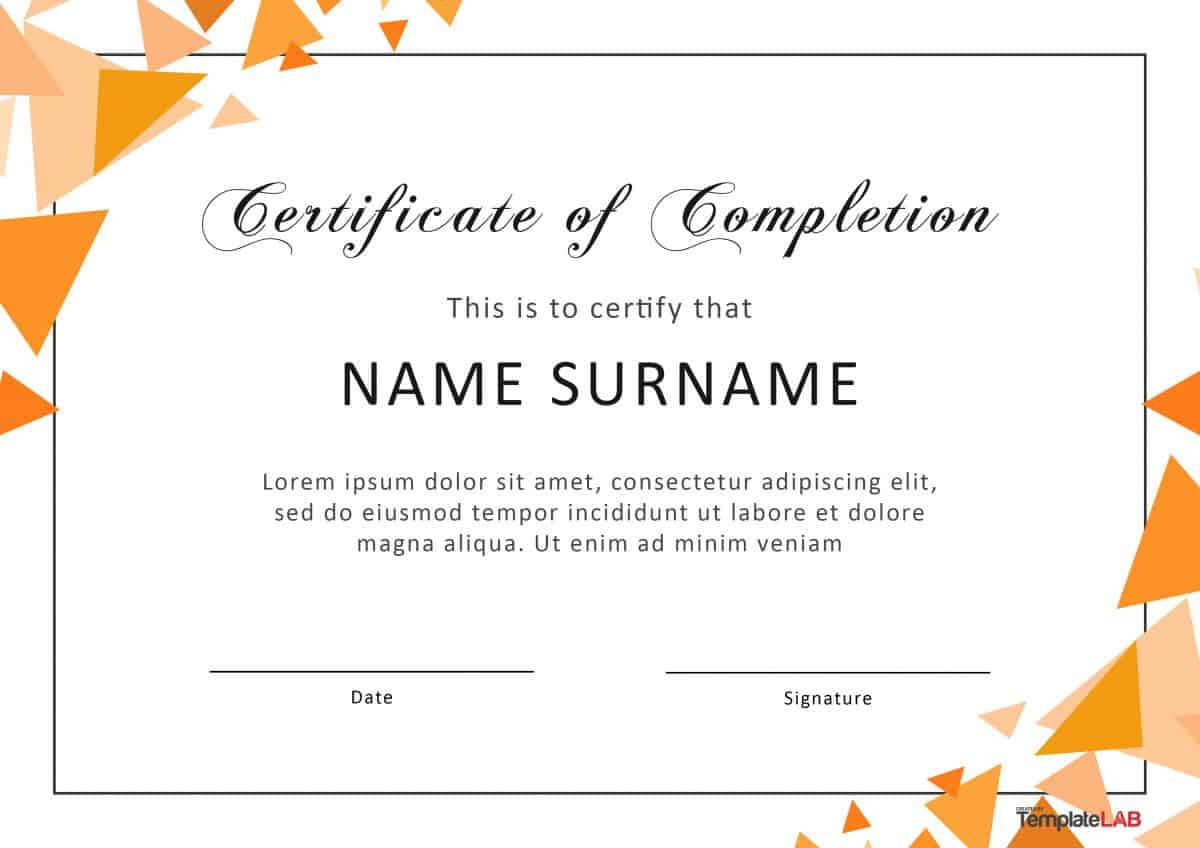 40 Fantastic Certificate Of Completion Templates [Word With Certificate Of Achievement Template Word