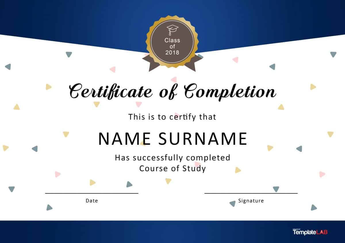 40 Fantastic Certificate Of Completion Templates [Word With Free Certificate Of Completion Template Word