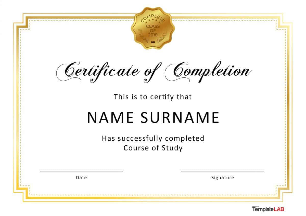 40 Fantastic Certificate Of Completion Templates [Word With Regard To Classroom Certificates Templates