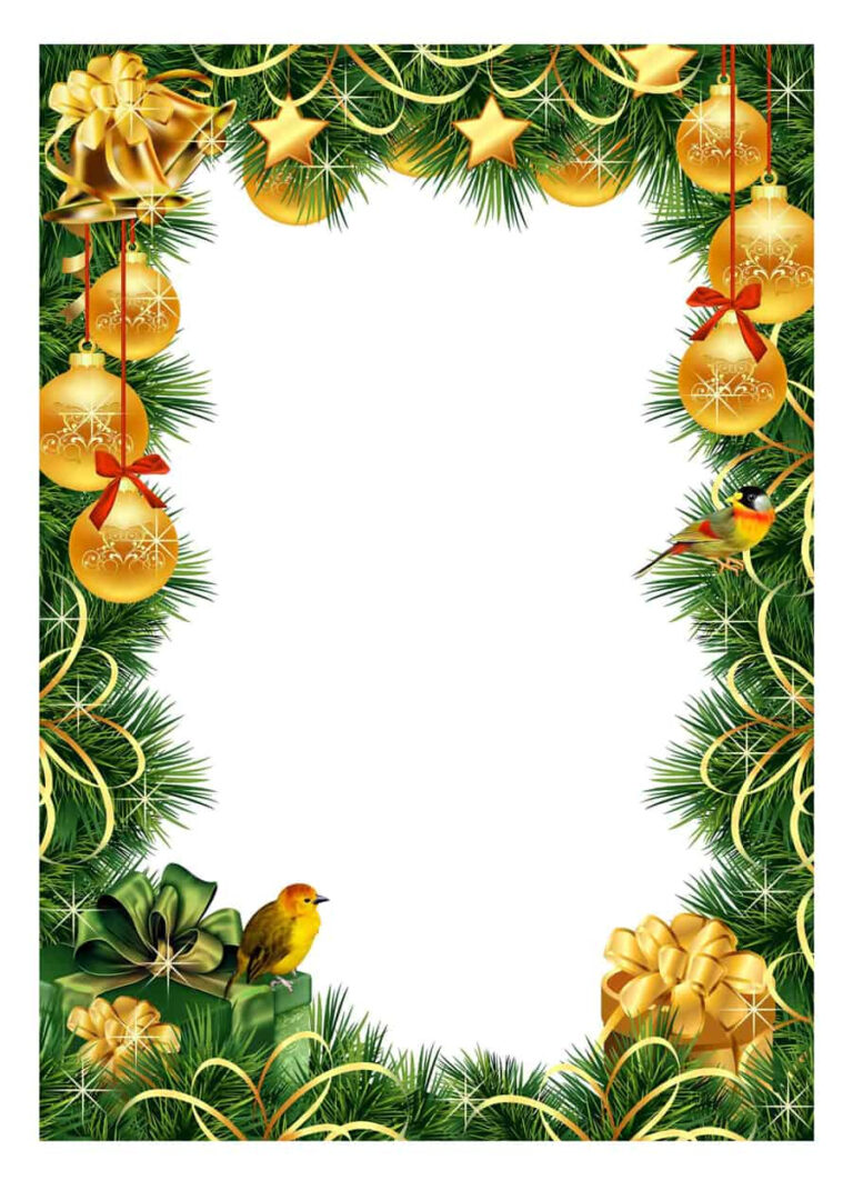 Christmas Paper Borders Free Printable - Printable World Holiday