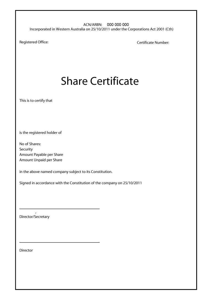 40+ Free Stock Certificate Templates (Word, Pdf) ᐅ Template Lab In Template Of Share Certificate