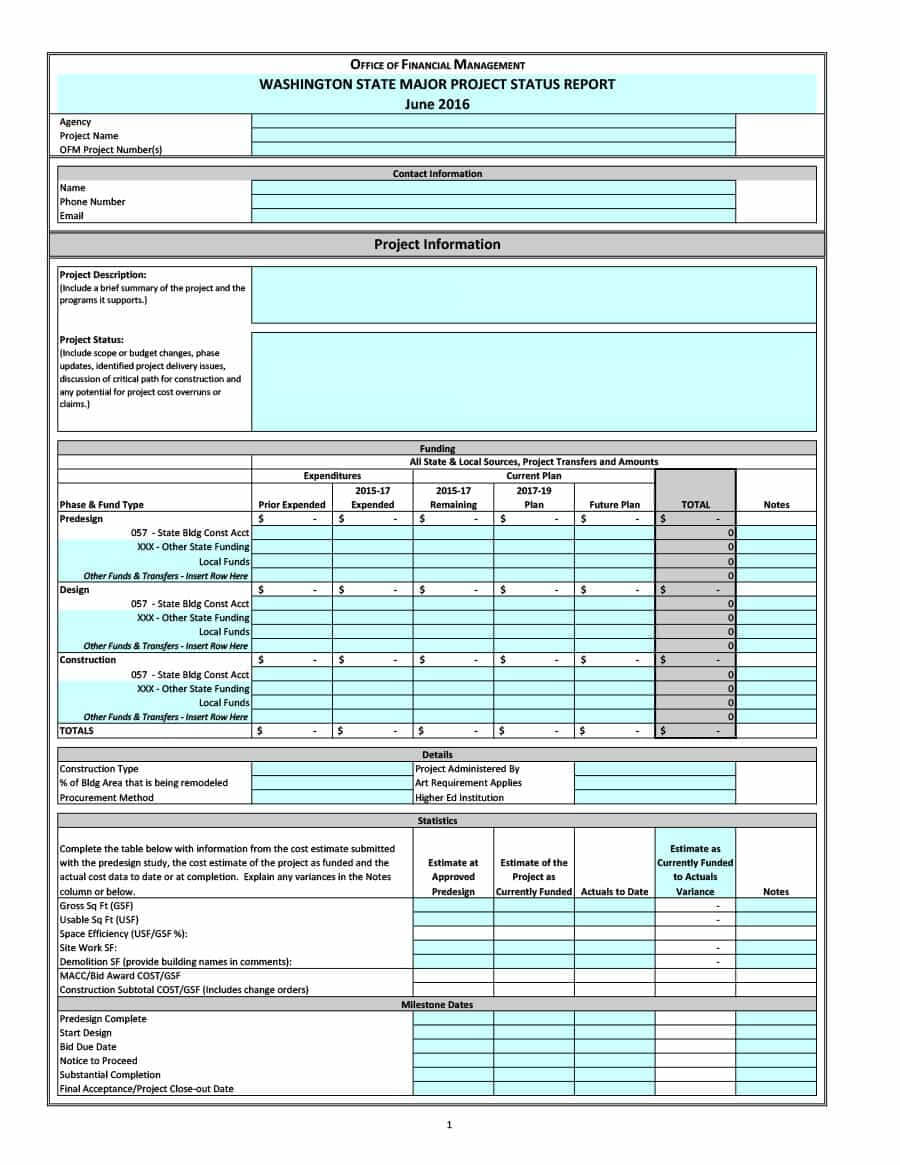 40+ Project Status Report Templates [Word, Excel, Ppt] ᐅ For State Report Template