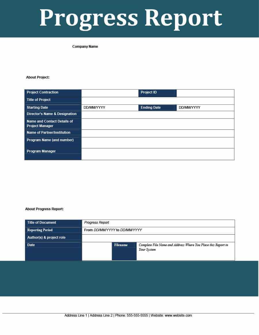 40+ Project Status Report Templates [Word, Excel, Ppt] ᐅ With Regard To Company Progress Report Template