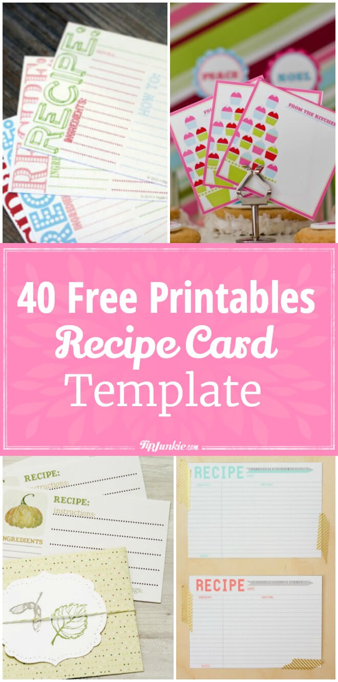 40 Recipe Card Template And Free Printables – Tip Junkie In Microsoft Word Recipe Card Template