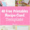 40 Recipe Card Template And Free Printables – Tip Junkie Pertaining To Cookie Exchange Recipe Card Template