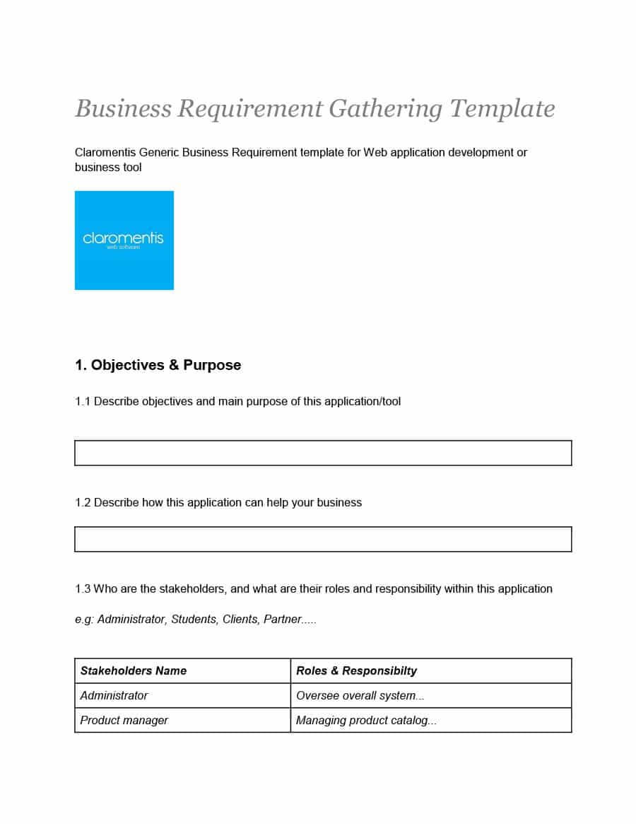 40+ Simple Business Requirements Document Templates ᐅ In Product Requirements Document Template Word
